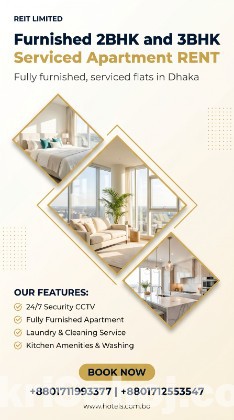 Stylish Fully Furnished Services 3BHK Apartment in Bashundha